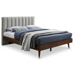 Vance Mid-Century Modern Linen Textured Bed