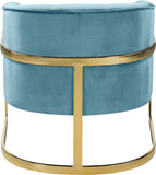 Carter Contemporary Velvet Accent Chair with Gold Stainless Steel Legs for Elegant Home Decor