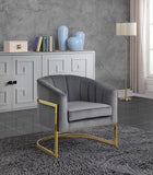 Carter Contemporary Velvet Accent Chair with Gold Stainless Steel Legs for Elegant Home Decor