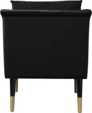 Elegante Velvet Accent Chair – Stylish Contemporary Seating with Chic Gold-Capped Legs for Elegance