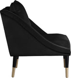 Elegante Velvet Accent Chair – Stylish Contemporary Seating with Chic Gold-Capped Legs for Elegance