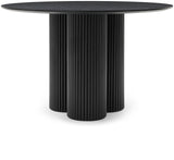 Simba Dining Table - Modern Mid-Century Design with Sturdy Fluted Base for Stylish Gatherings