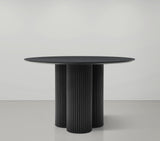 Simba Dining Table - Modern Mid-Century Design with Sturdy Fluted Base for Stylish Gatherings