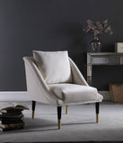 Elegante Velvet Accent Chair – Stylish Contemporary Seating with Chic Gold-Capped Legs for Elegance
