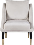 Elegante Velvet Accent Chair – Stylish Contemporary Seating with Chic Gold-Capped Legs for Elegance