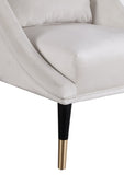 Elegante Velvet Accent Chair – Stylish Contemporary Seating with Chic Gold-Capped Legs for Elegance