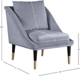 Elegante Velvet Accent Chair – Stylish Contemporary Seating with Chic Gold-Capped Legs for Elegance