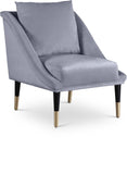 Elegante Velvet Accent Chair – Stylish Contemporary Seating with Chic Gold-Capped Legs for Elegance