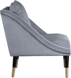 Elegante Velvet Accent Chair – Stylish Contemporary Seating with Chic Gold-Capped Legs for Elegance