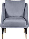 Elegante Velvet Accent Chair – Stylish Contemporary Seating with Chic Gold-Capped Legs for Elegance