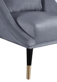 Elegante Velvet Accent Chair – Stylish Contemporary Seating with Chic Gold-Capped Legs for Elegance