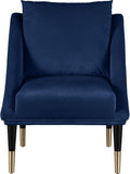 Elegante Velvet Accent Chair – Stylish Contemporary Seating with Chic Gold-Capped Legs for Elegance
