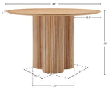 Simba Dining Table - Modern Mid-Century Design with Sturdy Fluted Base for Stylish Gatherings