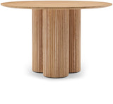 Simba Dining Table - Modern Mid-Century Design with Sturdy Fluted Base for Stylish Gatherings