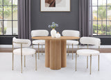 Simba Dining Table - Modern Mid-Century Design with Sturdy Fluted Base for Stylish Gatherings