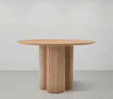 Simba Dining Table - Modern Mid-Century Design with Sturdy Fluted Base for Stylish Gatherings