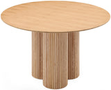 Simba Dining Table - Modern Mid-Century Design with Sturdy Fluted Base for Stylish Gatherings