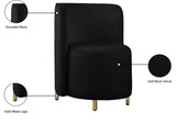Rotunda Glamorous Contemporary Accent Chair with Gold Metal Legs for Chic Living Room Style