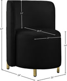 Rotunda Glamorous Contemporary Accent Chair with Gold Metal Legs for Chic Living Room Style