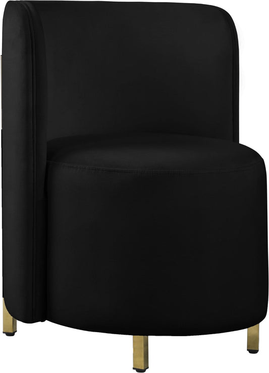 Rotunda Glamorous Contemporary Accent Chair with Gold Metal Legs for Chic Living Room Style