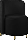 Rotunda Glamorous Contemporary Accent Chair with Gold Metal Legs for Chic Living Room Style