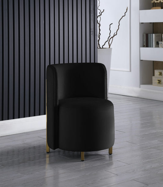 Rotunda Glamorous Contemporary Accent Chair with Gold Metal Legs for Chic Living Room Style