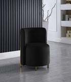 Rotunda Glamorous Contemporary Accent Chair with Gold Metal Legs for Chic Living Room Style