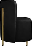 Rotunda Glamorous Contemporary Accent Chair with Gold Metal Legs for Chic Living Room Style