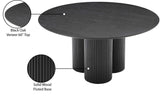 Simba Dining Table - Modern Mid-Century Design with Sturdy Fluted Base for Stylish Gatherings