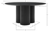 Simba Dining Table - Modern Mid-Century Design with Sturdy Fluted Base for Stylish Gatherings
