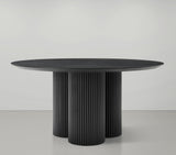 Simba Dining Table - Modern Mid-Century Design with Sturdy Fluted Base for Stylish Gatherings