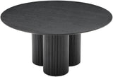 Simba Dining Table - Modern Mid-Century Design with Sturdy Fluted Base for Stylish Gatherings