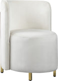 Rotunda Glamorous Contemporary Accent Chair with Gold Metal Legs for Chic Living Room Style