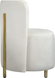 Rotunda Glamorous Contemporary Accent Chair with Gold Metal Legs for Chic Living Room Style