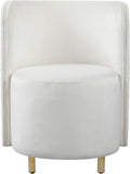 Rotunda Glamorous Contemporary Accent Chair with Gold Metal Legs for Chic Living Room Style