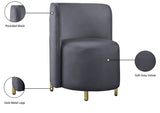 Rotunda Glamorous Contemporary Accent Chair with Gold Metal Legs for Chic Living Room Style