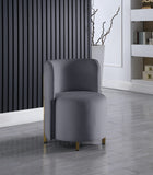 Rotunda Glamorous Contemporary Accent Chair with Gold Metal Legs for Chic Living Room Style