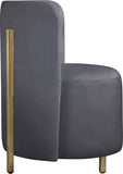 Rotunda Glamorous Contemporary Accent Chair with Gold Metal Legs for Chic Living Room Style