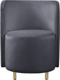 Rotunda Glamorous Contemporary Accent Chair with Gold Metal Legs for Chic Living Room Style