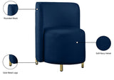 Rotunda Glamorous Contemporary Accent Chair with Gold Metal Legs for Chic Living Room Style