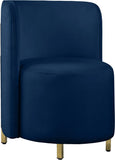 Rotunda Glamorous Contemporary Accent Chair with Gold Metal Legs for Chic Living Room Style