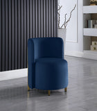 Rotunda Glamorous Contemporary Accent Chair with Gold Metal Legs for Chic Living Room Style