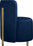 Rotunda Glamorous Contemporary Accent Chair with Gold Metal Legs for Chic Living Room Style