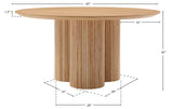 Simba Dining Table - Modern Mid-Century Design with Sturdy Fluted Base for Stylish Gatherings