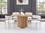 Simba Dining Table - Modern Mid-Century Design with Sturdy Fluted Base for Stylish Gatherings