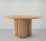 Simba Dining Table - Modern Mid-Century Design with Sturdy Fluted Base for Stylish Gatherings