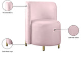 Rotunda Glamorous Contemporary Accent Chair with Gold Metal Legs for Chic Living Room Style