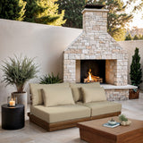 Mirella 74" Water Resistant Fabric Upholstered 2pc. Outdoor Patio Modular Loveseat