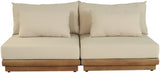Mirella 74" Water Resistant Fabric Upholstered 2pc. Outdoor Patio Modular Loveseat