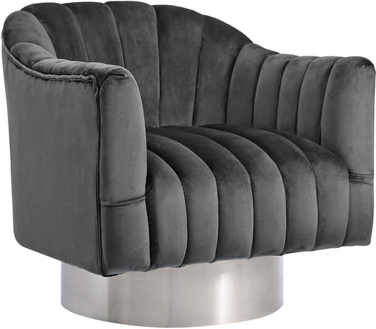 Farrah Modern Accent Chair with Plush Upholstery and Sleek Chrome Base for Stylish Living Spaces
